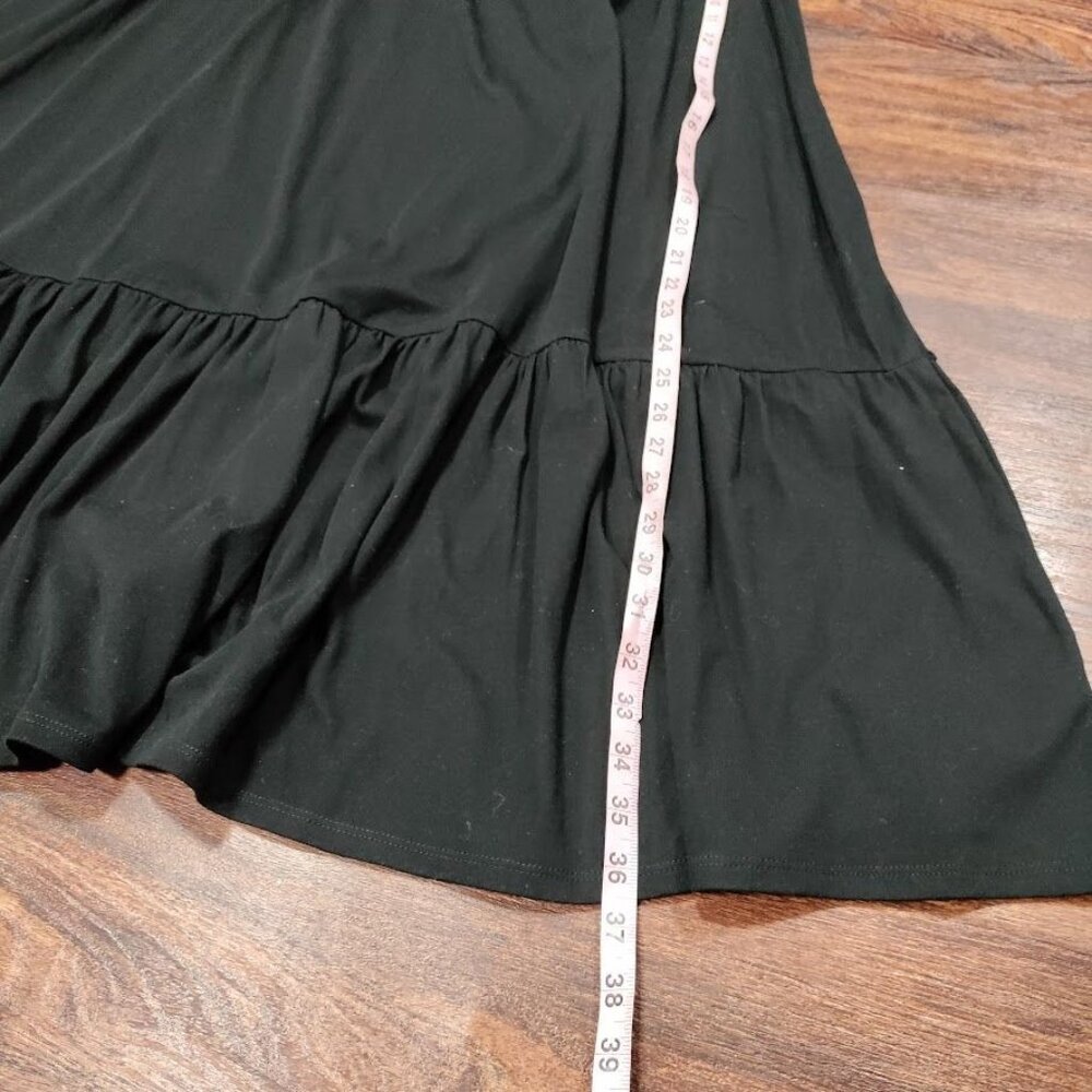 Monn NWT Modesty Jersey Whimsygoth Ruffle Elastic Waist Black Long Skirt 1XL - Picture 7 of 9
